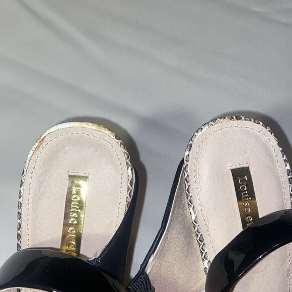 Louise et Cie Lo-Jerry Pointy Toe Slingback Pump Black with snake print Size 11 - Picture 9 of 12